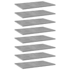 Wandschappen 8 stuks 60x40 cm spaanplaat betongrijs