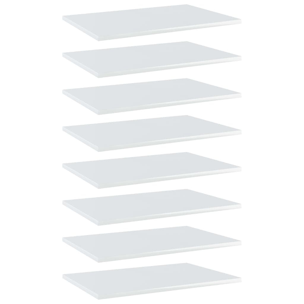 Wandschappen 8 st 60x40x1,5 cm spaanplaat hoogglans wit
