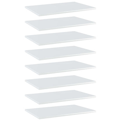 Wandschappen 8 st 60x40x1,5 cm spaanplaat hoogglans wit