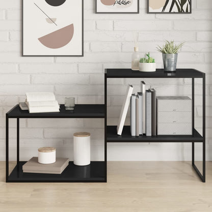 Wandschappen 4 st 60x40x1,5 cm spaanplaat hoogglans zwart