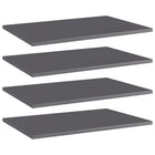 Wandschappen 4 st 60x40x1,5 cm spaanplaat hoogglans grijs