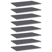 Wandschappen 60x40 cm bewerkt hout hoogglans grijs (8 stuks)