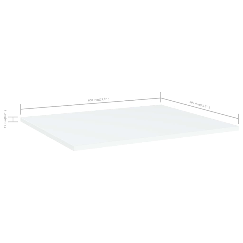 Wandschappen 4 st 60x50x1,5 cm bewerkt hout wit
