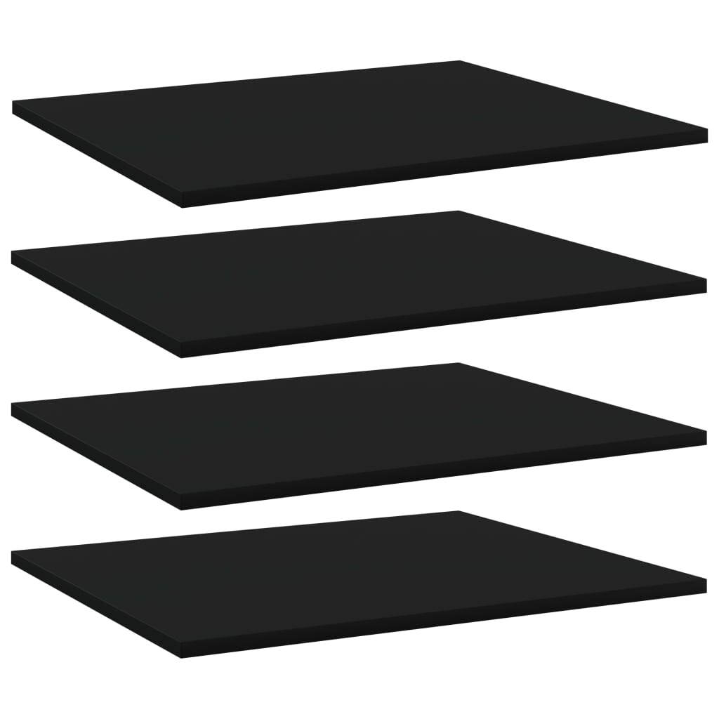 Wandschappen 4 st 60x50x1,5 cm bewerkt hout zwart