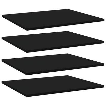 Wandschappen 4 st 60x50x1,5 cm bewerkt hout zwart