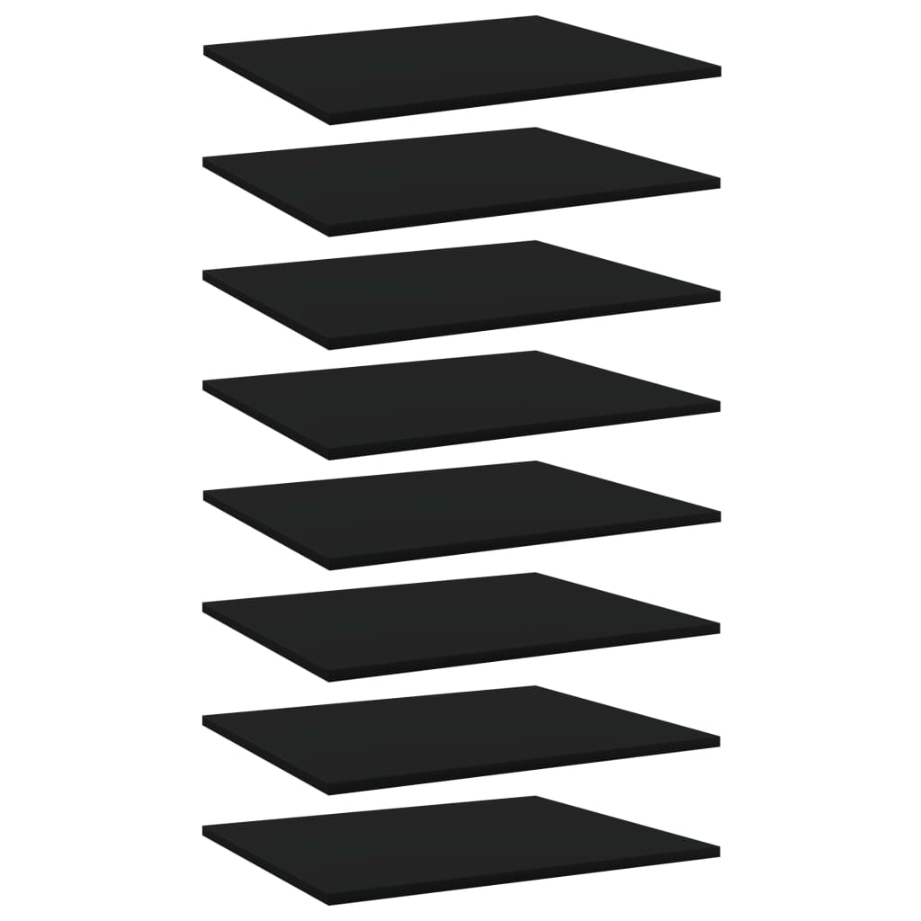 Wandschappen 8 st 60x50x1,5 cm spaanplaat zwart