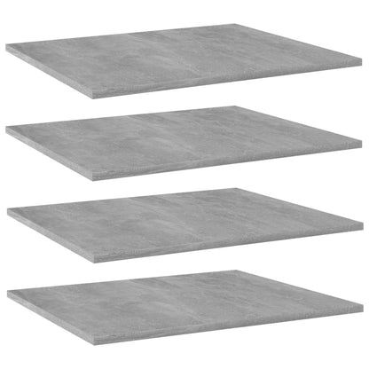 Wandschappen 4 st 60x50x1,5 cm bewerkt hout betongrijs