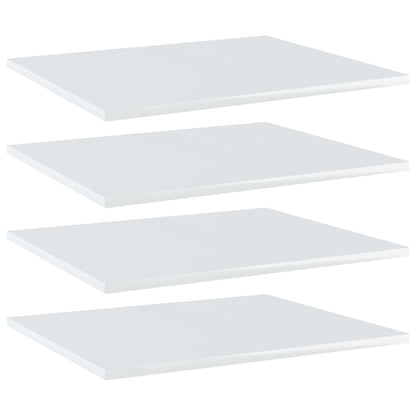 Wandschappen 4 st 60x50x1,5 cm bewerkt hout hoogglans wit