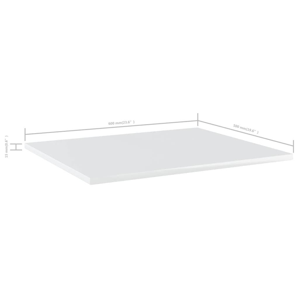 Wandschappen 4 st 60x50x1,5 cm bewerkt hout hoogglans wit