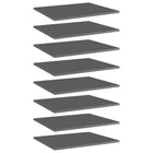 Wandschappen 8 st 60x50x1,5 cm hoogglans grijs bewerkt hout