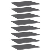 Wandschappen 8 st 60x50x1,5 cm hoogglans grijs bewerkt hout