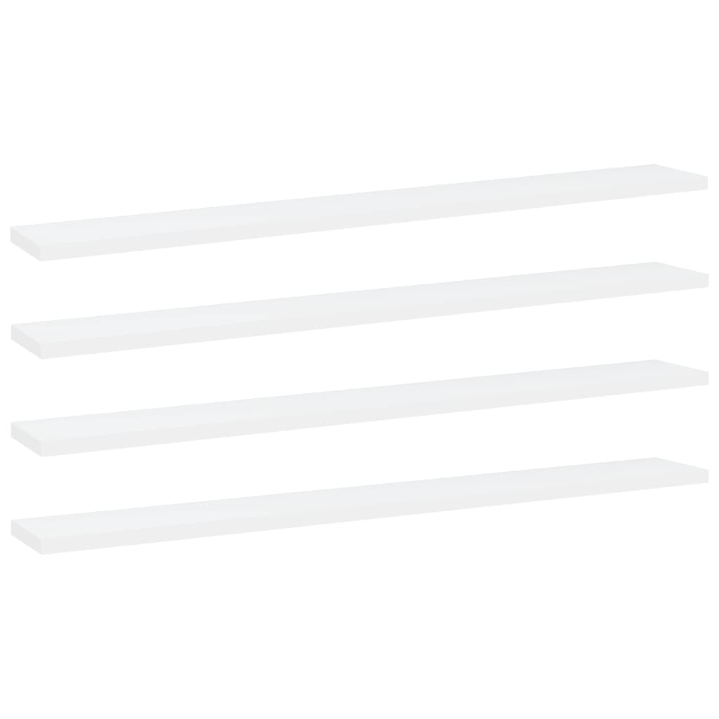 Wandschappen 4 st 80x10x1,5 cm spaanplaat wit