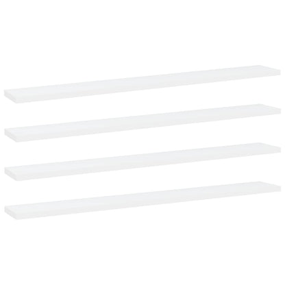 Wandschappen 4 st 80x10x1,5 cm spaanplaat wit