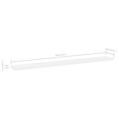 Wandschappen 4 st 80x10x1,5 cm spaanplaat wit