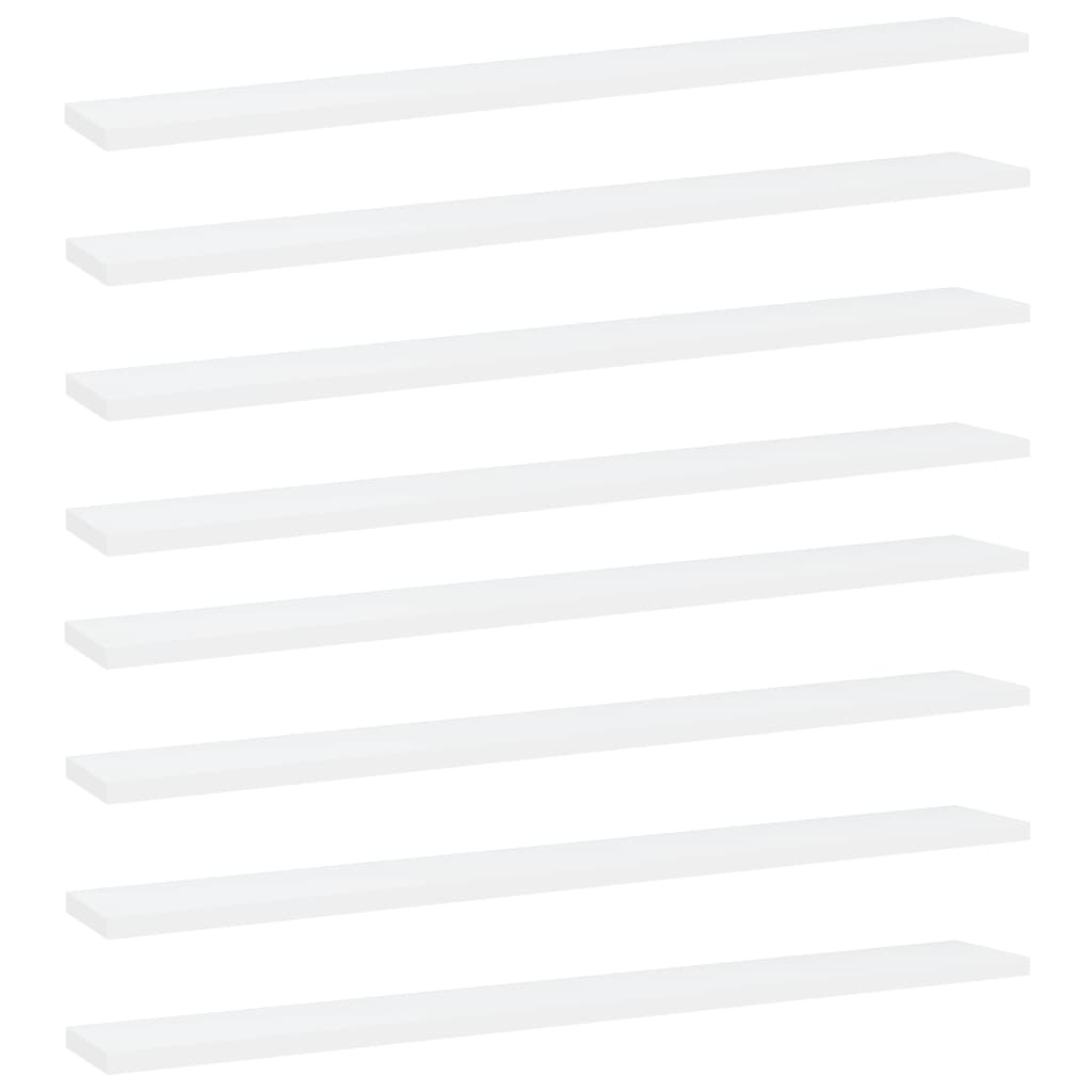 Wandschappen 8 st 80x10x1,5 cm spaanplaat wit