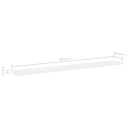 Wandschappen 8 st 80x10x1,5 cm spaanplaat wit