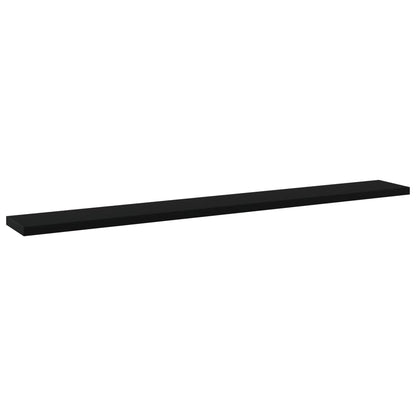 Wandschappen 4 st 80x10x1,5 cm spaanplaat zwart