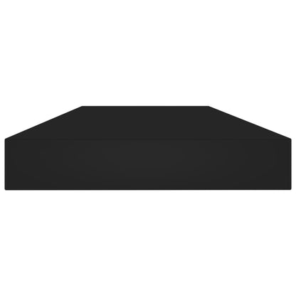 Wandschappen 4 st 80x10x1,5 cm spaanplaat zwart