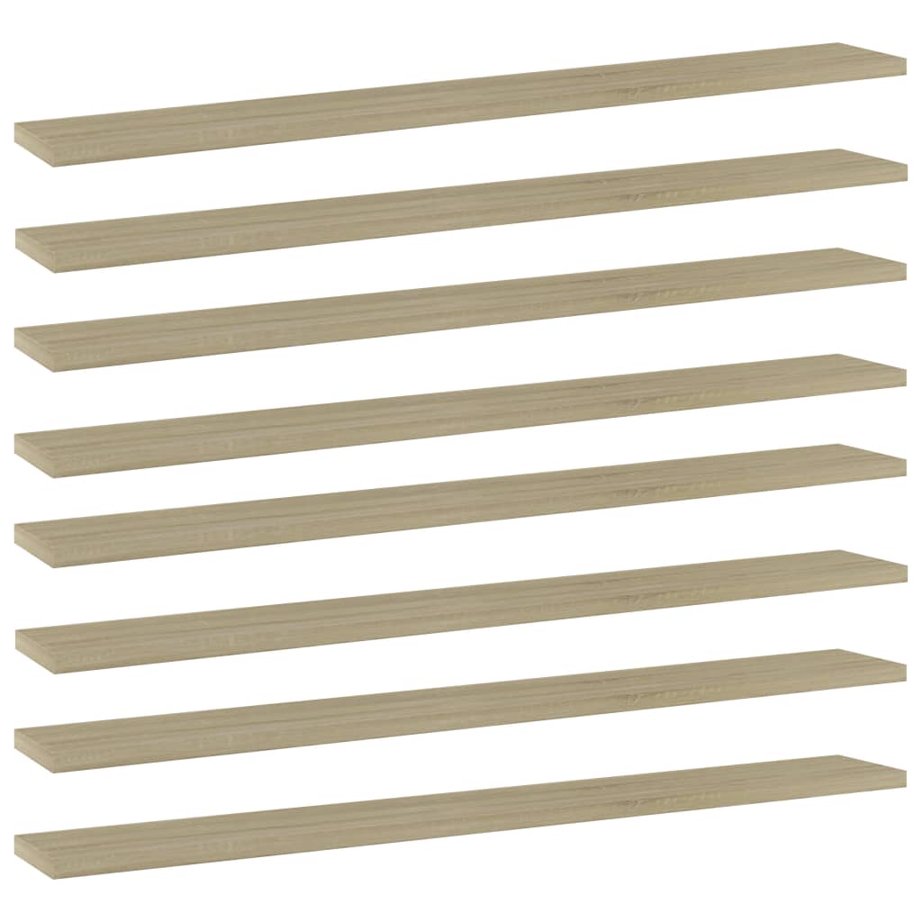 Wandschappen 8 st 80x10x1,5 cm spaanplaat sonoma eikenkleurig