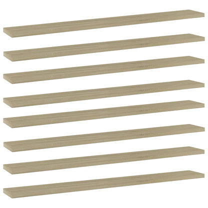 Wandschappen 8 st 80x10x1,5 cm spaanplaat sonoma eikenkleurig