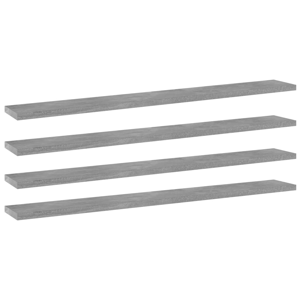 Wandschappen 4 st 80x10x1,5 cm bewerkt hout betongrijs