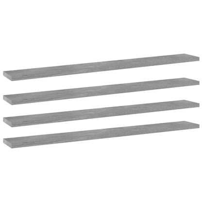 Wandschappen 4 st 80x10x1,5 cm bewerkt hout betongrijs
