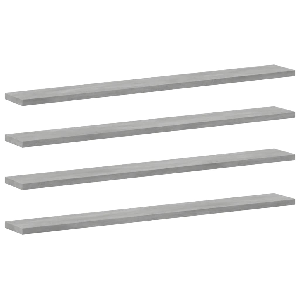 Wandschappen 8 st 80x10x1,5 cm spaanplaat betongrijs