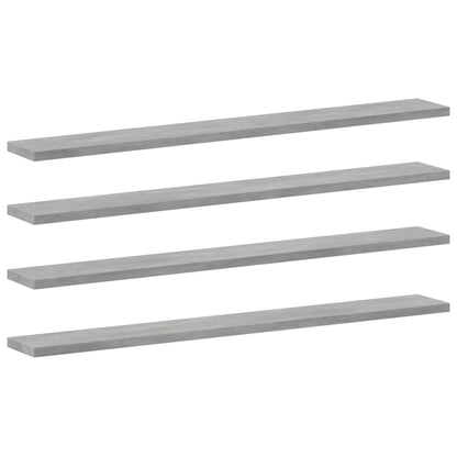 Wandschappen 8 st 80x10x1,5 cm spaanplaat betongrijs