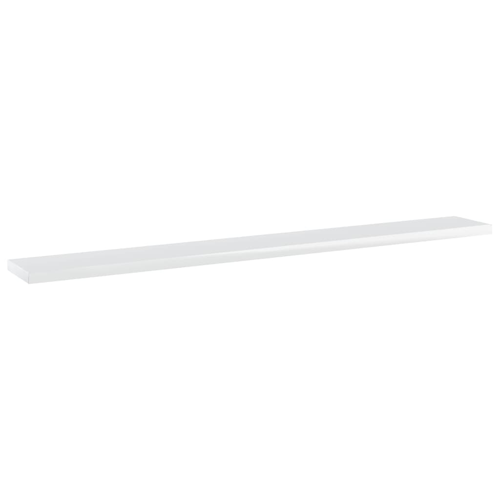 Wandschappen 4 st 80x10x1,5 cm spaanplaat hoogglans wit
