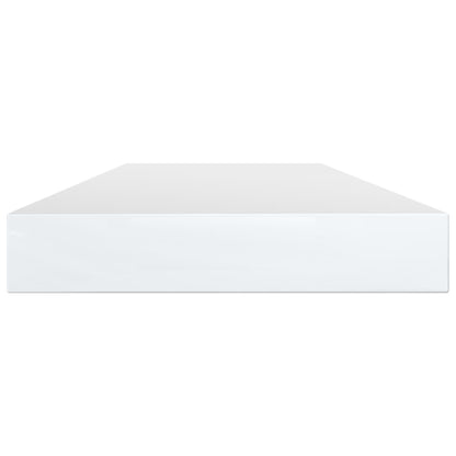 Wandschappen 4 st 80x10x1,5 cm spaanplaat hoogglans wit
