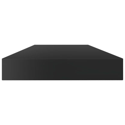 Wandschappen 4 st 80x10x1,5 cm spaanplaat hoogglans zwart