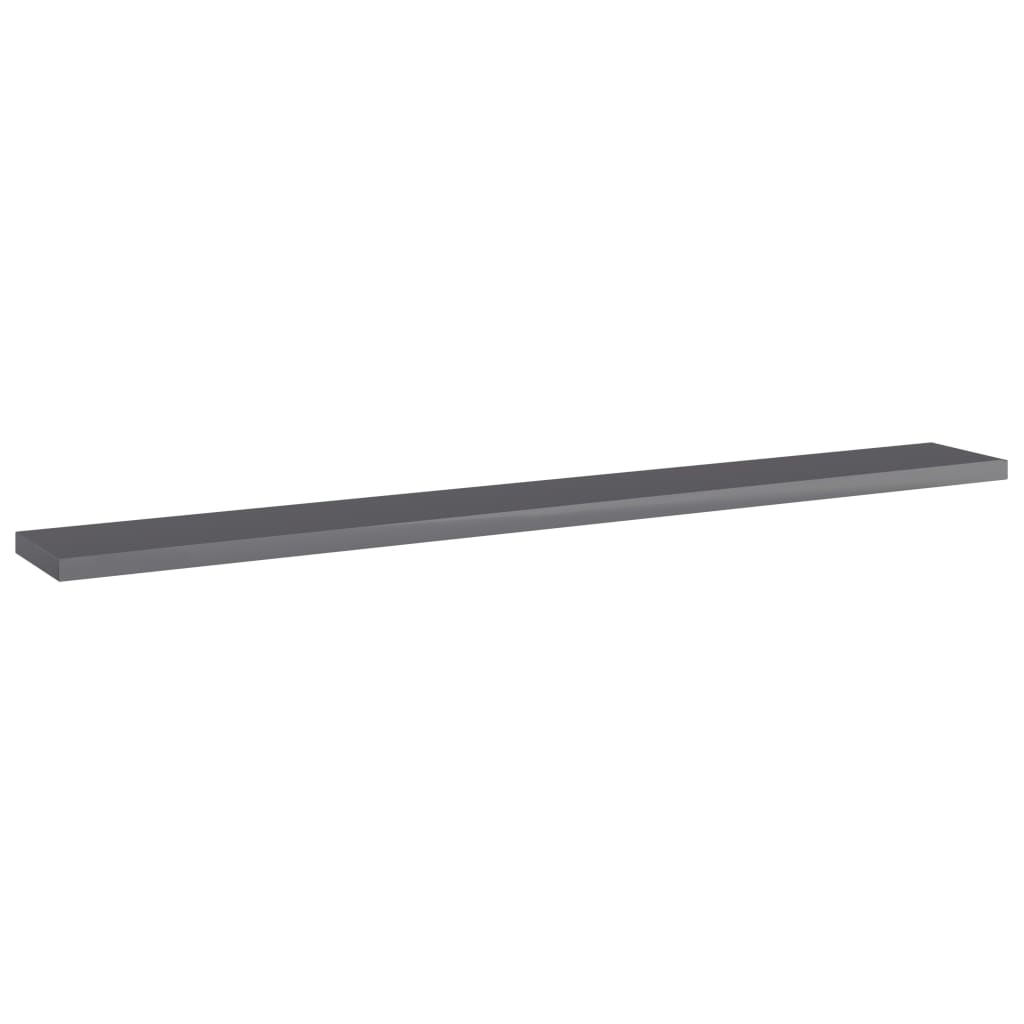 Wandschappen 8 st 80x10x1,5 cm spaanplaat hoogglans grijs