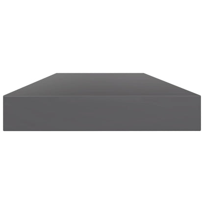 Wandschappen 8 st 80x10x1,5 cm spaanplaat hoogglans grijs