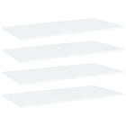 Wall shelves 4 pcs 80x20x1.5 cm carved wood white