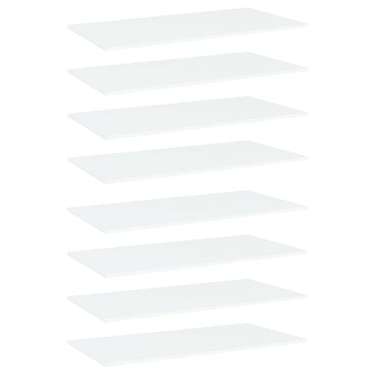 Wandschappen 8 st 80x20x1,5 cm spaanplaat wit