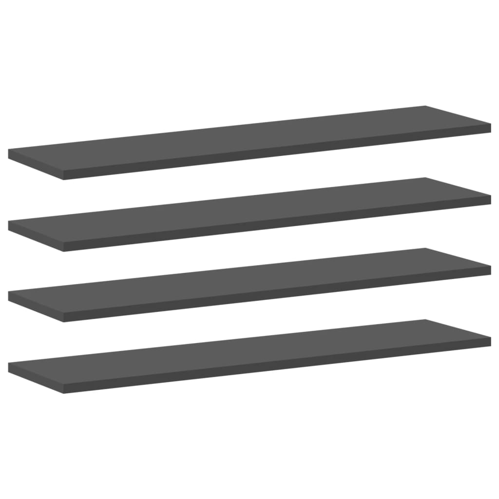 Wandschappen 4 st 80x20x1,5 cm spaanplaat grijs