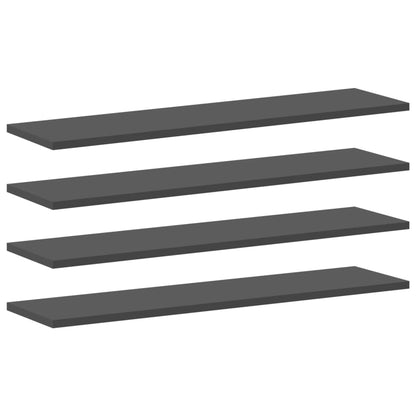 Wandschappen 4 st 80x20x1,5 cm spaanplaat grijs