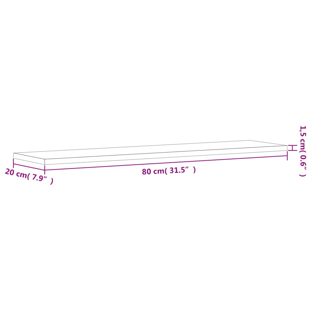 Wandschappen 4 st 80x20x1,5 cm spaanplaat grijs