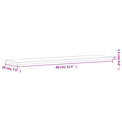 Wandschappen 4 st 80x20x1,5 cm spaanplaat grijs
