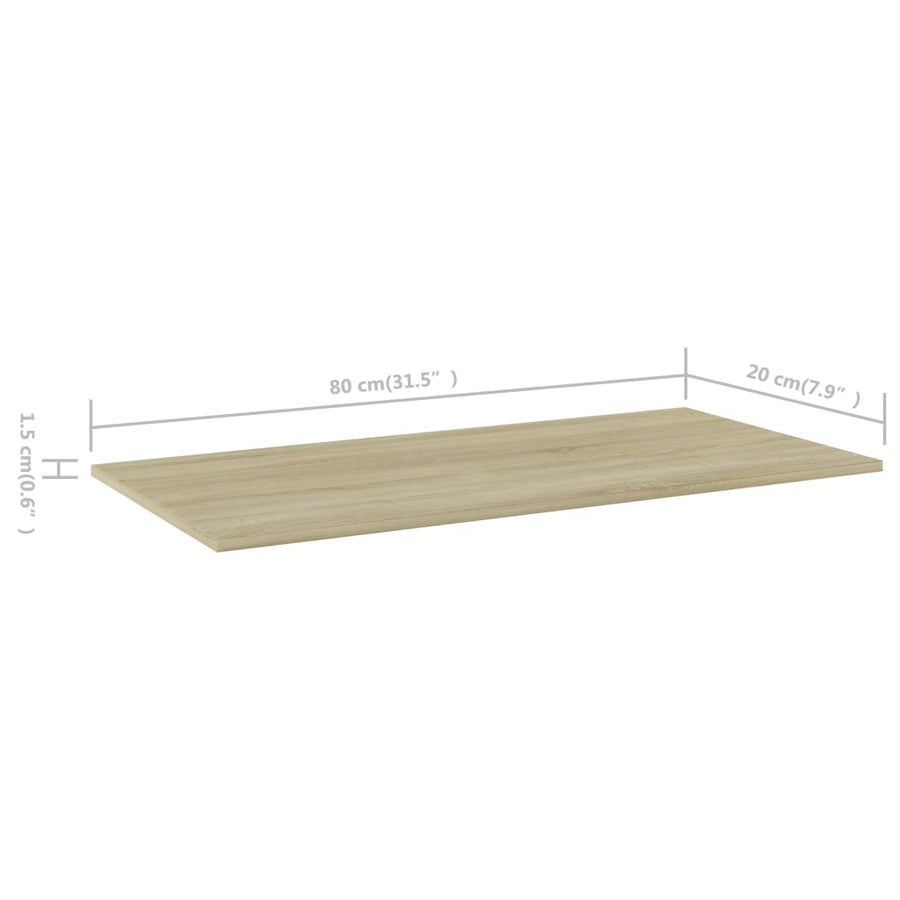 Wandschappen 80X20X1,5 Cm Spaanplaat Kleurig Sonoma Eiken 4 80 x 20 x 1.5 cm