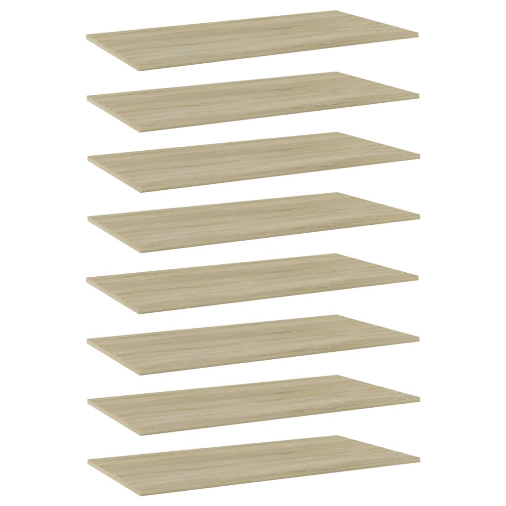 Wandschappen 8 st 80x20x1,5 cm spaanplaat sonoma eikenkleurig