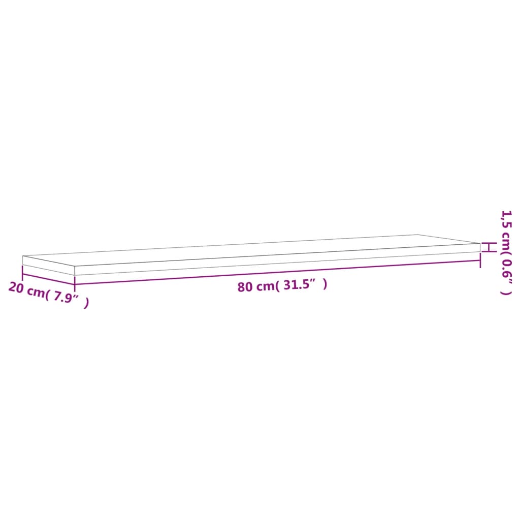 Wandschappen 80X20X1,5 Cm Bewerkt Hout Betongrijs 4 80 x 20 x 1.5 cm