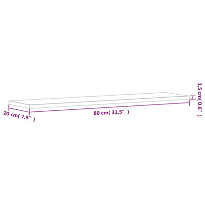 Wandschappen 80X20X1,5 Cm Bewerkt Hout Betongrijs 4 80 x 20 x 1.5 cm