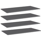 Wandschappen 4 st 80x20x1,5 cm spaanplaat hoogglans grijs