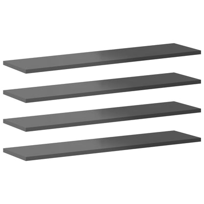 Wandschappen 8 st 80x20x1,5 cm spaanplaat hoogglans grijs