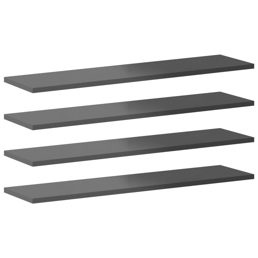 Wandschappen 8 st 80x20x1,5 cm spaanplaat hoogglans grijs