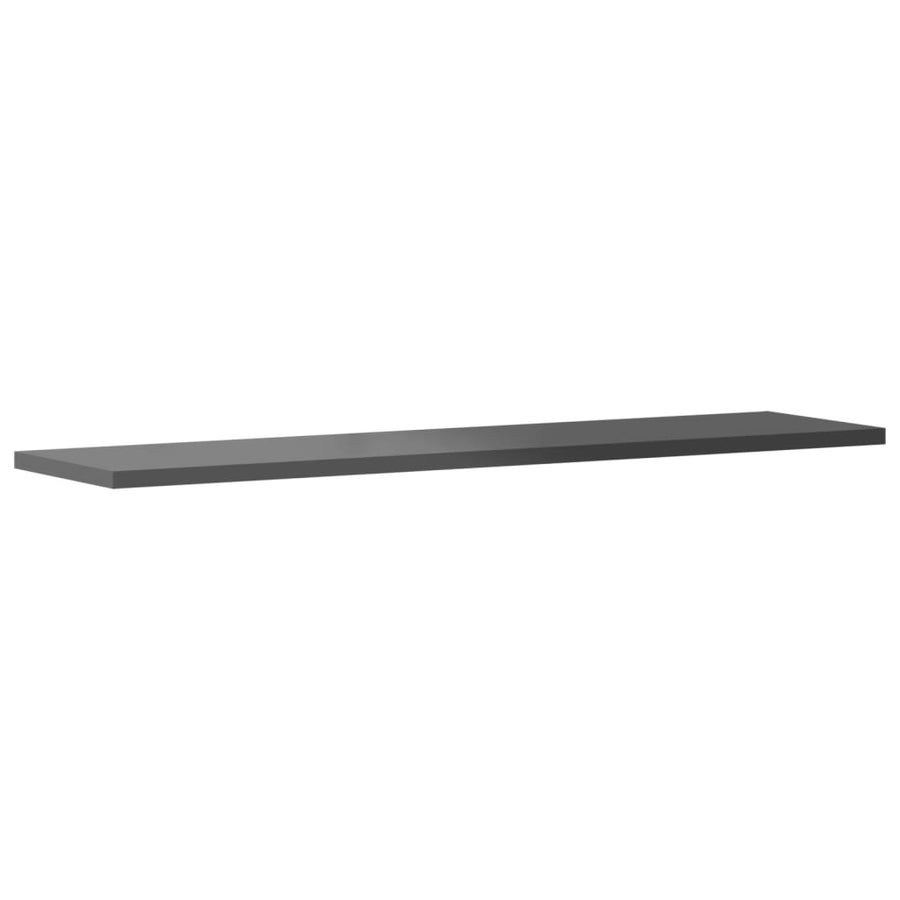 Wandschappen 8 st 80x20x1,5 cm spaanplaat hoogglans grijs