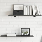 Wandschappen 8 st 80x20x1.5 cm spaanplaat grijs hoogglans