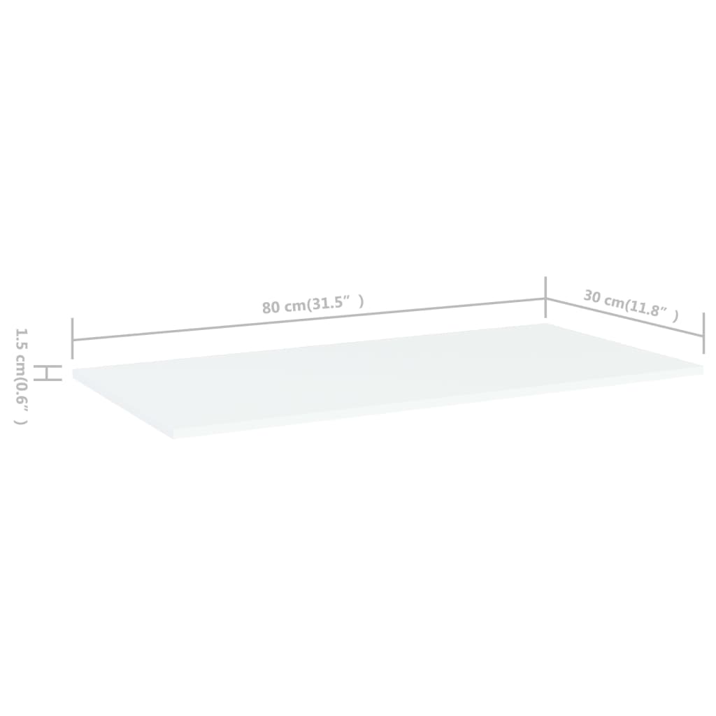 Wandschappen 8 st 80x30x1,5 cm spaanplaat wit