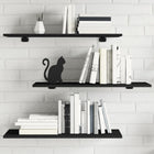 Wandschappen 80x30x1,5 cm spaanplaat zwart